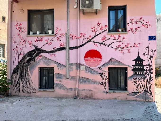 mural Ιαπωνίας στην Άνω Πόλη