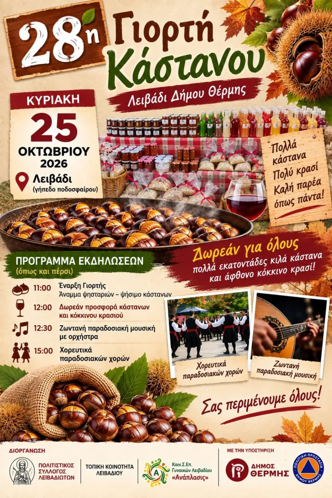 Αφίσα για τη γιορτή κάστανου