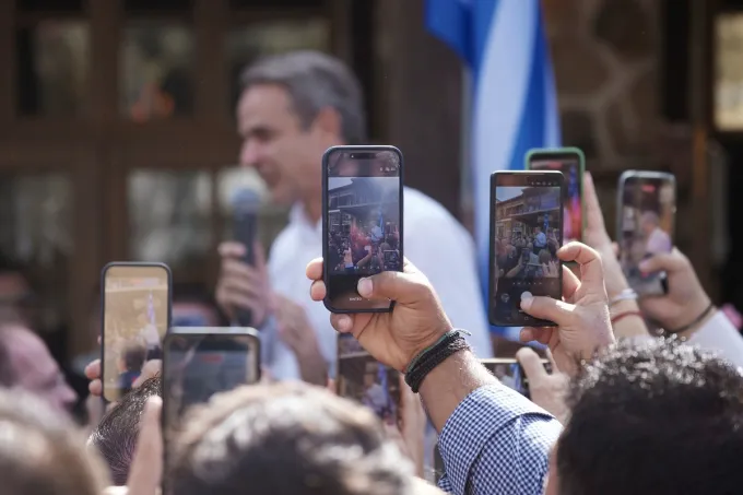 Ο Κυριάκος Μητσοτάκης στην Αρναία