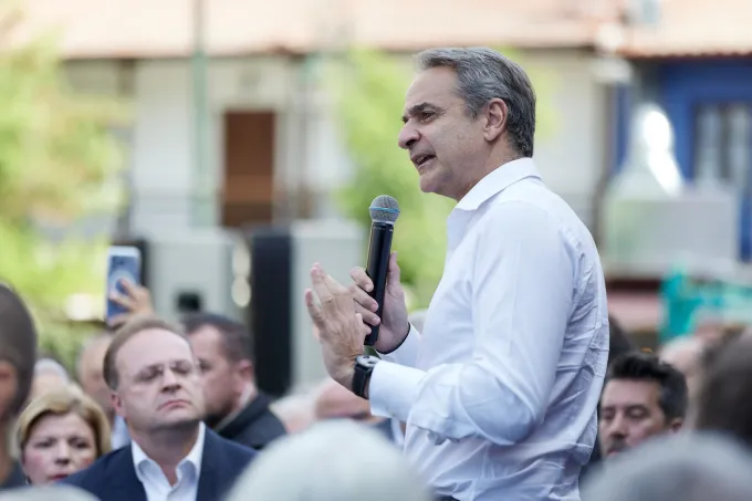 Ο Κυριάκος Μητσοτάκης στην Αρναία