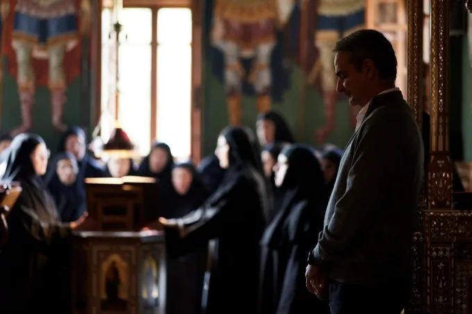 Επίσκεψη Μητσοτάκη σε μοναστήρι στην Ορμύλια