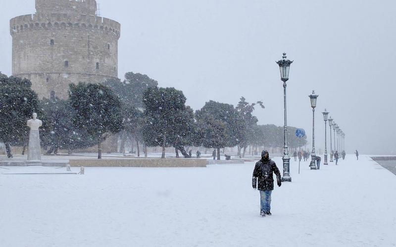 χιόνια-Θεσσαλονίκη-Λευκός-Πύργος
