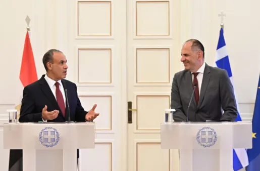 Γιώργος Γεραπετρίτης με Αιγύπτιο ομόλογό του