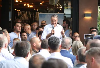 Ο Κυριάκος Μητσοτάκης στην Κοζάνη