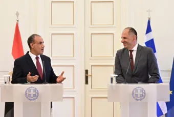 Γιώργος Γεραπετρίτης με Αιγύπτιο ομόλογό του